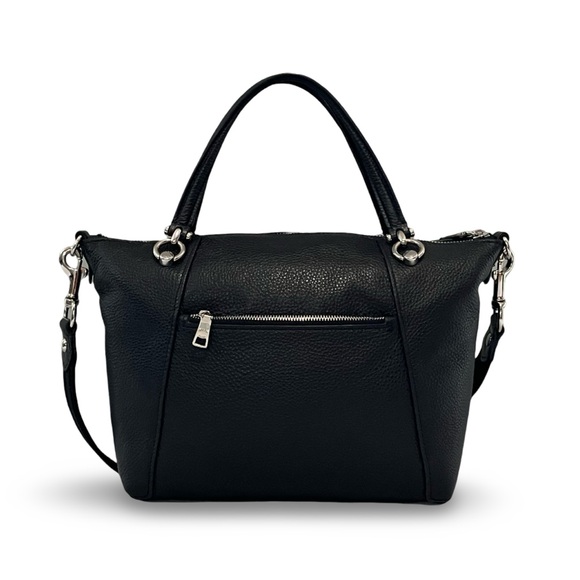 Coach Kacey Satchel Bag in Black Refined Pebble Leather - Picture 5 of 10